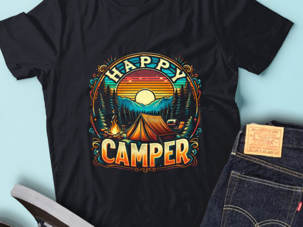 M213 happy camper funny camping hiking lover present t shirt designs for sale