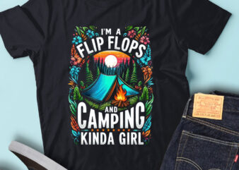M214 I’m a Flip Flops And Camping Kinda Girl Roadtrips t shirt designs for sale