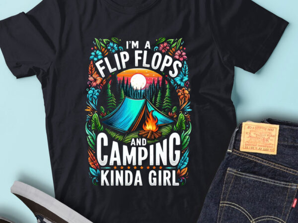 M214 i’m a flip flops and camping kinda girl roadtrips t shirt designs for sale