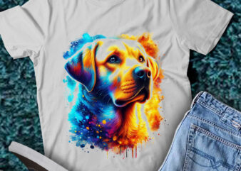 M232 Colorful Artistic Retriever Cute Golden Dog Lover