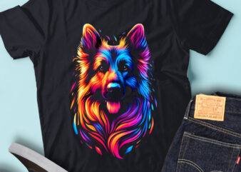 M233 Colorful Artistic German Shepherd Cute Artistic Dog