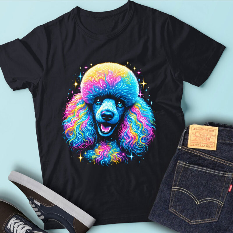 M234 Colorful Artistic Poodle Happy Poodle Owner