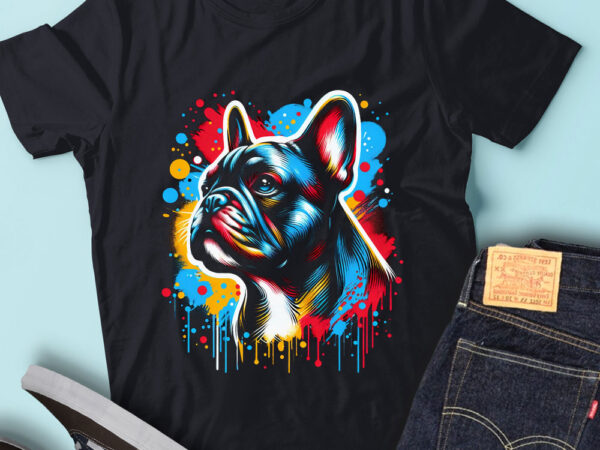 M235 new colorful artistic french bulldogs funny pet t shirt designs for sale