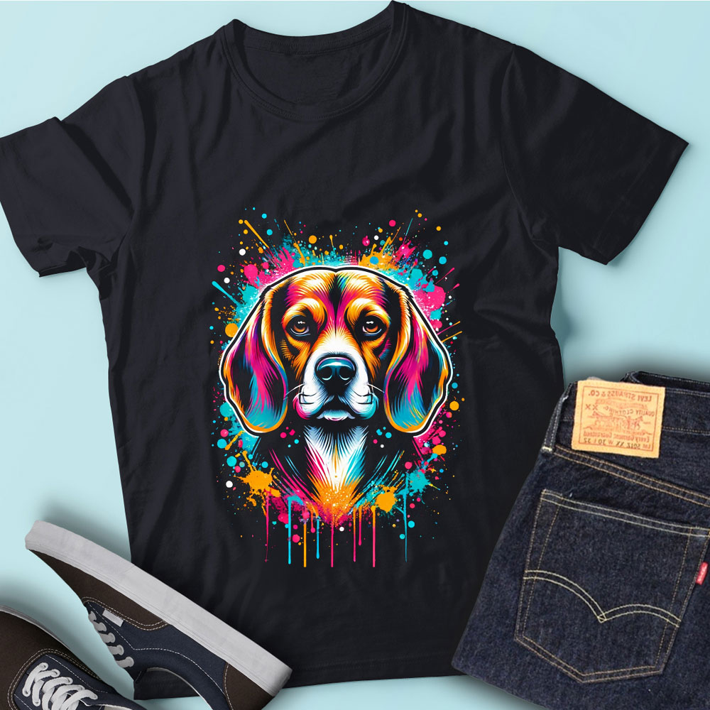 M237 Colorful Artistic Beagles Cute Dog Lover - Buy t-shirt designs