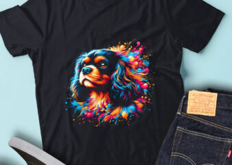 M243 Colorful Artistic Cavalier King Charles Spaniel t shirt designs for sale