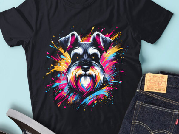 M246 colorful artistic miniature schnauzer funny dog t shirt designs for sale
