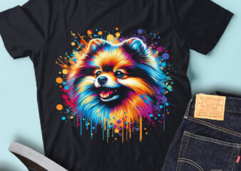 M250 Colorful Artistic Pomeranians Puppy Dog Owner t shirt designs for sale