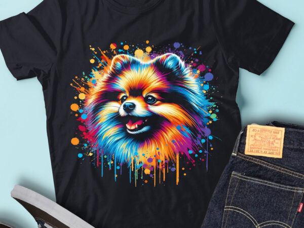 M250 colorful artistic pomeranians puppy dog owner t shirt designs for sale