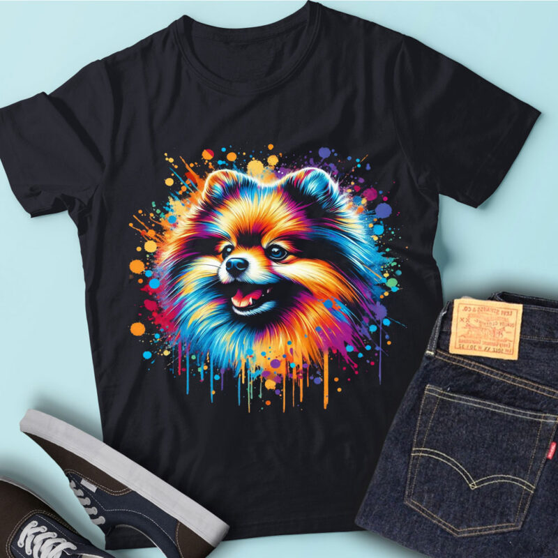 M250 Colorful Artistic Pomeranians Puppy Dog Owner