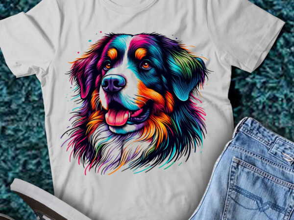 M251 colorful artistic bernese mountain dogs cute puppy t shirt designs for sale