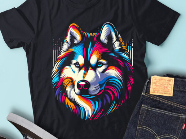 M252 colorful artistic siberian huskies dog huskies owner t shirt designs for sale