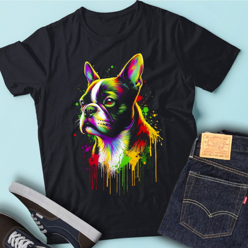 M254 Colorful Artistic Terriers Dog Breed Funny Dog Lover
