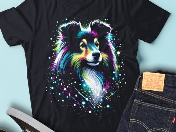 M256 colorful artistic shetland sheepdogs cute puppy t shirt designs for sale