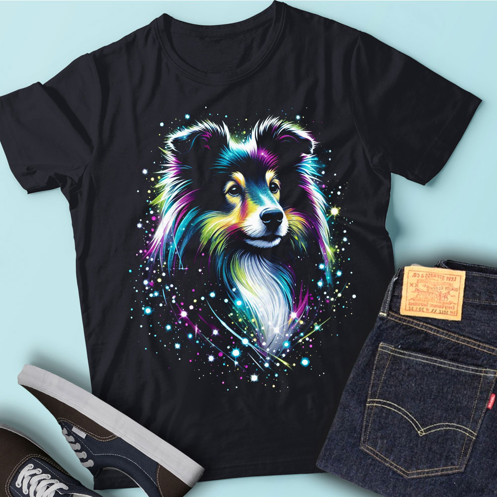 M256 Colorful Artistic Shetland Sheepdogs Cute Puppy - Buy t-shirt designs