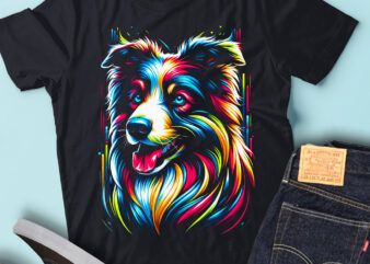 M257 Colorful Artistic Brittanys Funny Dog Portrait t shirt designs for sale