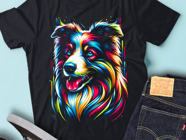 M257 colorful artistic brittanys funny dog portrait t shirt designs for sale