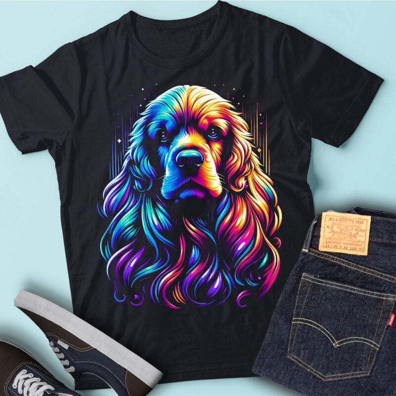 M258 New Colorful Artistic Cocker Spaniels Pet Lover