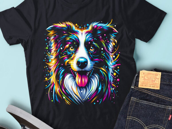 M259 new colorful artistic border collies cute dog lover t shirt designs for sale