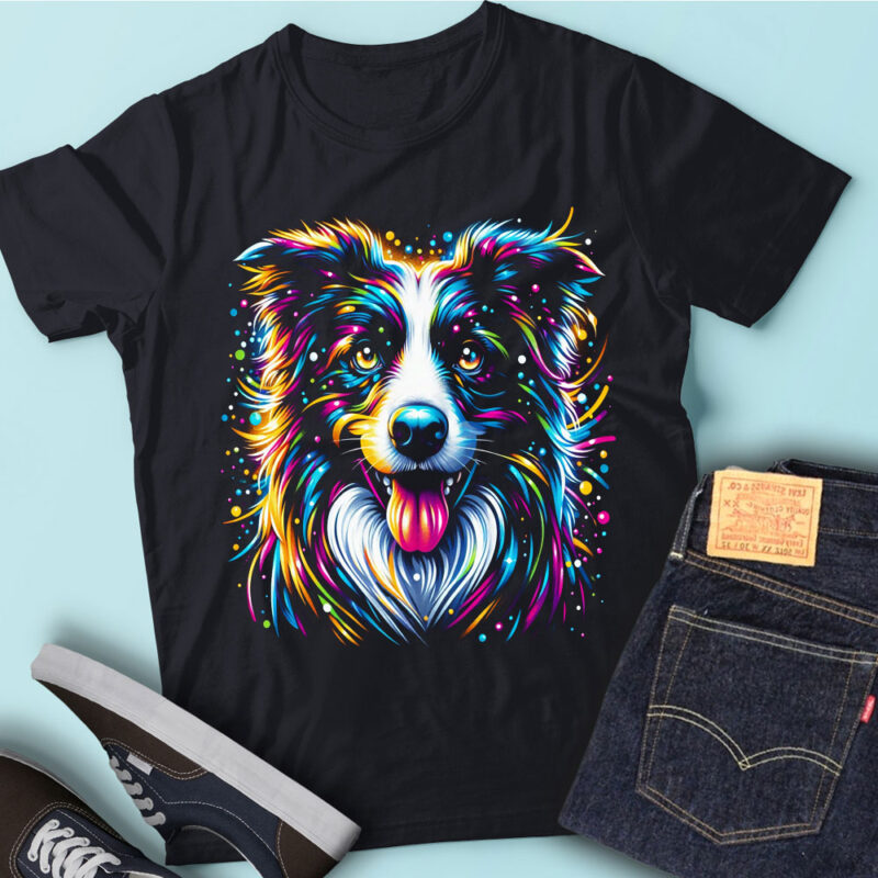 M259 New Colorful Artistic Border Collies Cute Dog Lover