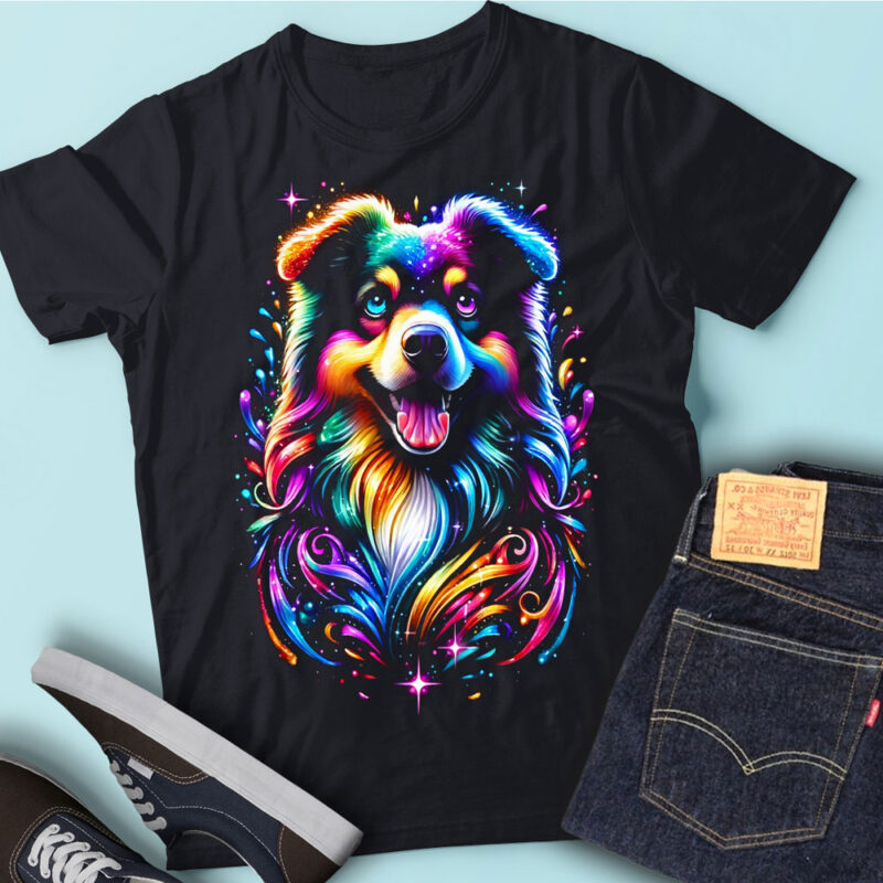 M259 New Colorful Artistic Border Collies Cute Dog Lover