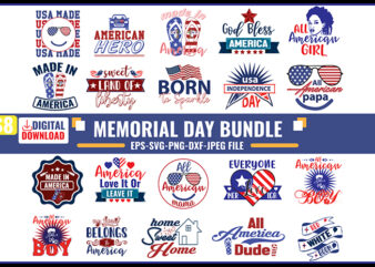 Memorial Day Bundle, USA t-shirt design and American papa