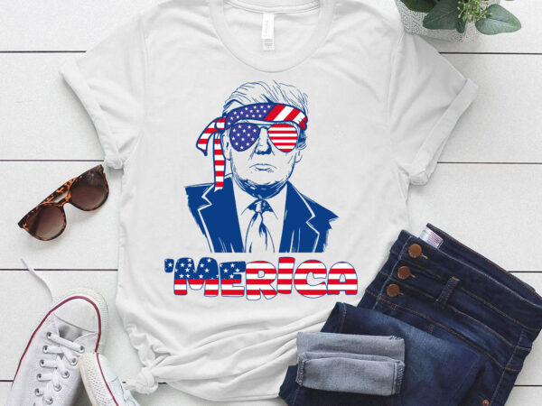 _merica trump happy 4th of july trump american flag fun tank top ltsp