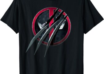 Marvel Studios Deadpool & Wolverine Slashed Icon with Claws T-Shirt