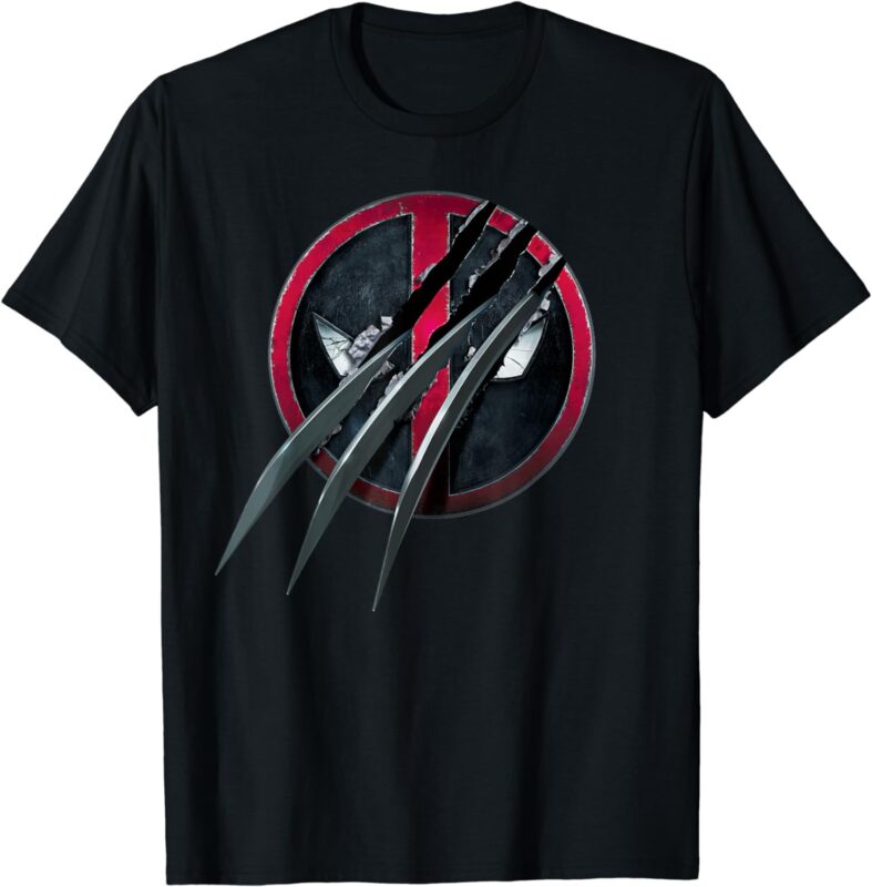 Marvel Studios Deadpool & Wolverine Slashed Icon with Claws T-Shirt