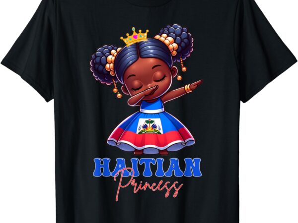 Melanin haitian princess haiti flag black girls t-shirt