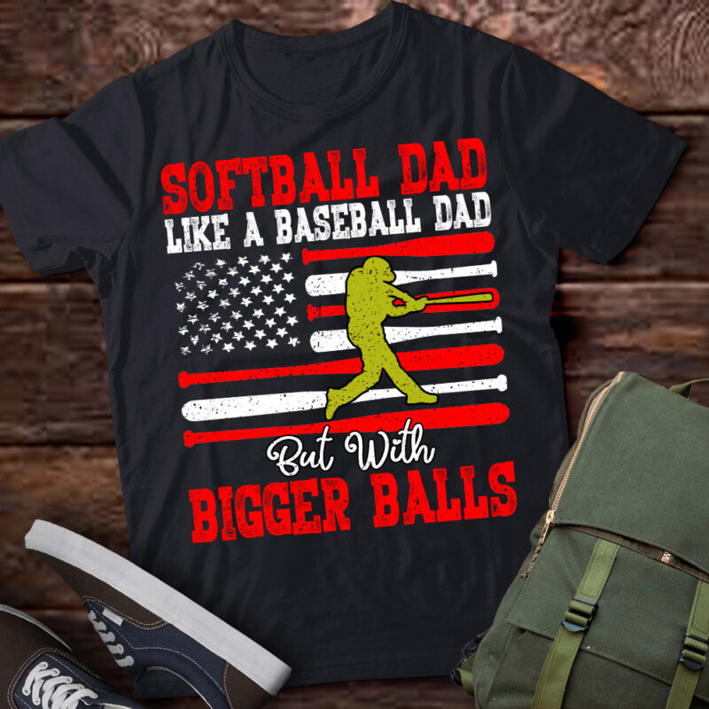 Mens Softball Dad Like A Baseball Dad Definition On Back T-Shirt ltsp