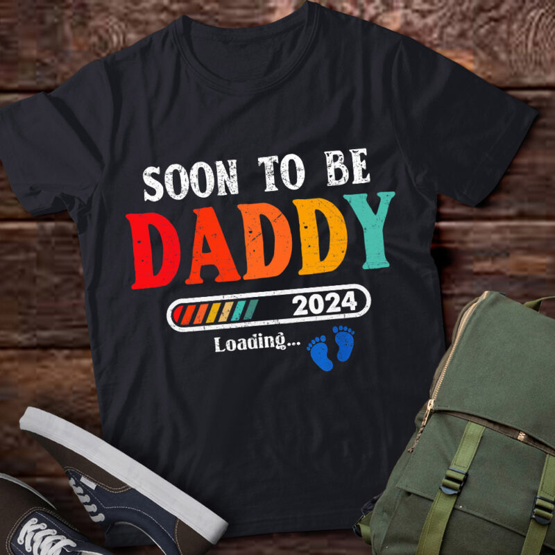 Mens Soon To Be Daddy Est.2024 New Dad Pregnancy T-Shirt ltsp