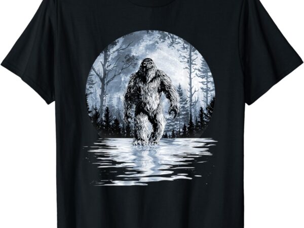 Mens women bigfoot shirt moon lunar shirt sasquatch t-shirt