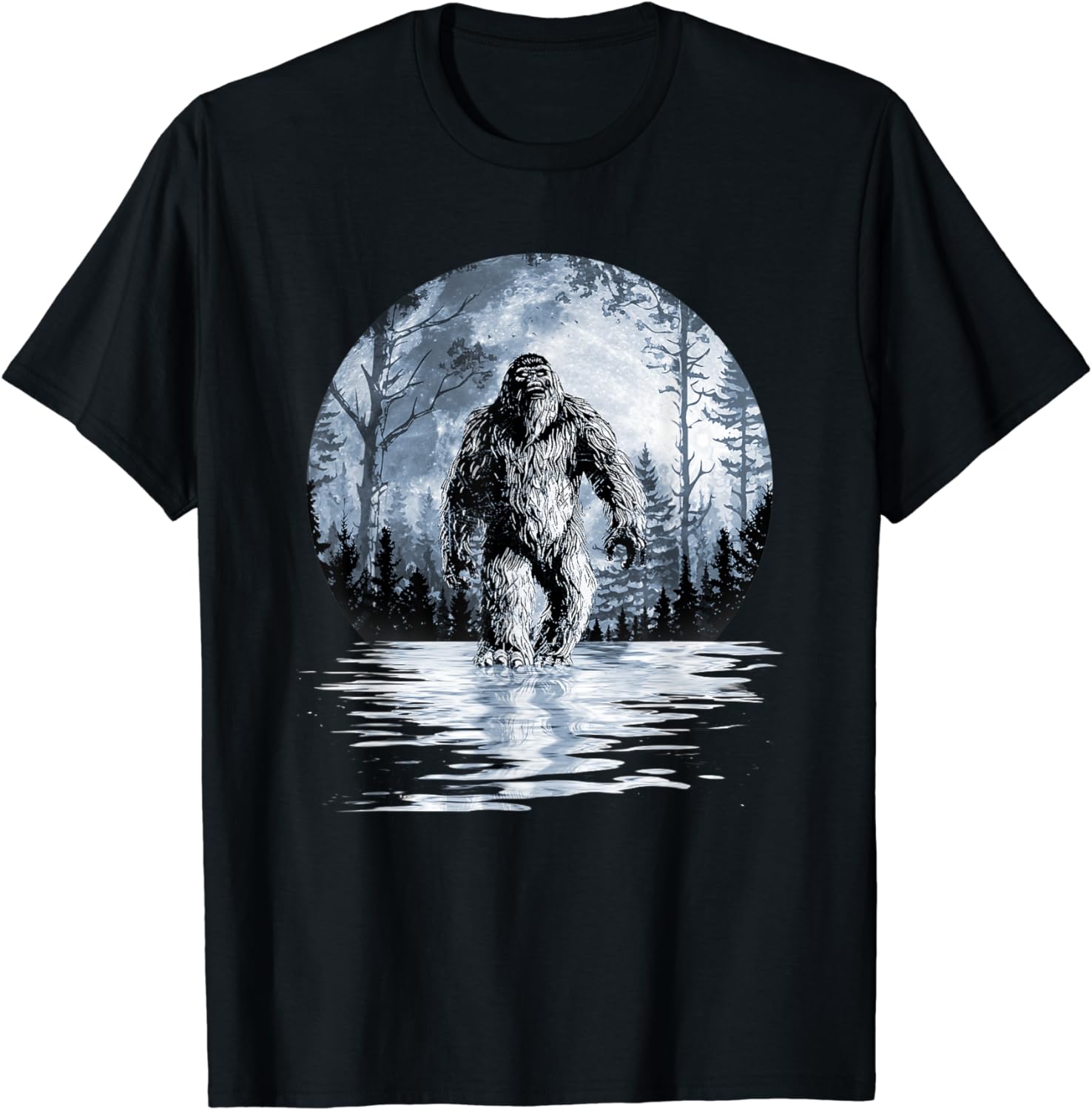 Mens Women Bigfoot Shirt Moon Lunar Shirt Sasquatch T-Shirt - Buy t ...