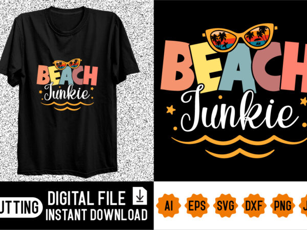 Beach junkie t shirt template