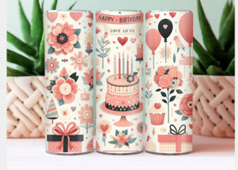 Birthday Tumbler Wrap t shirt template