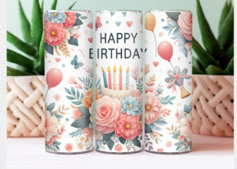 Birthday Tumbler Wrap t shirt template