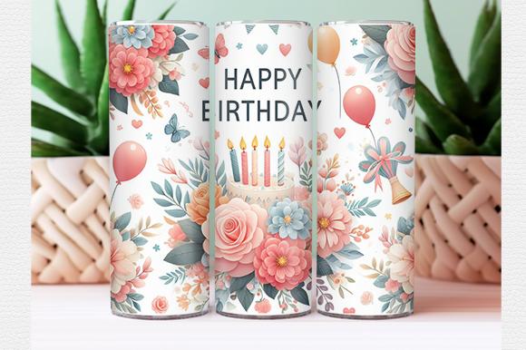 Birthday tumbler wrap t shirt template