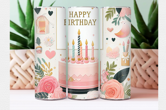 Birthday tumbler wrap t shirt template