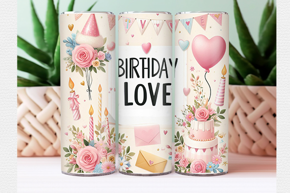 Birthday tumbler wrap t shirt template