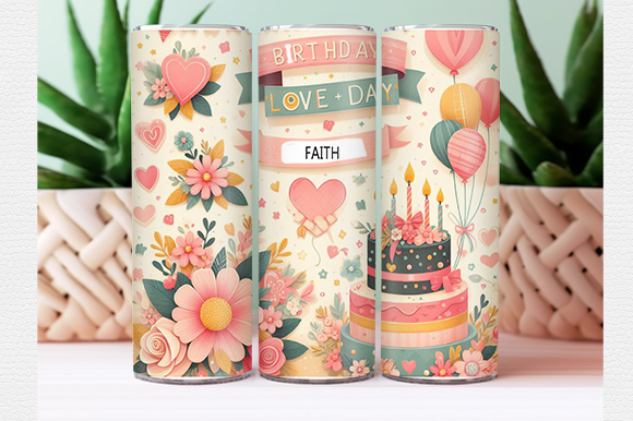 Birthday tumbler wrap t shirt template