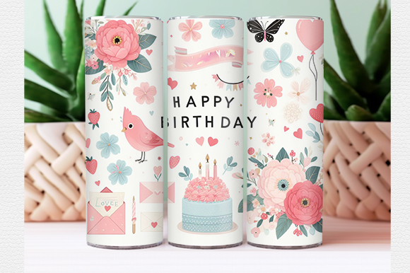 Birthday tumbler wrap t shirt template