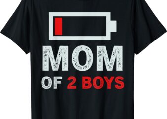 Mom of 2 Boys Shirt Gift from Son Mothers Day Birthday Women T-Shirt