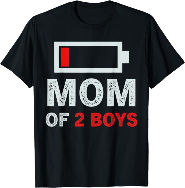 Mom of 2 Boys Shirt Gift from Son Mothers Day Birthday Women T-Shirt