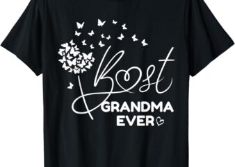 Mothers Day Gifts for Grandma Best Grandma Ever Butterfly T-Shirt