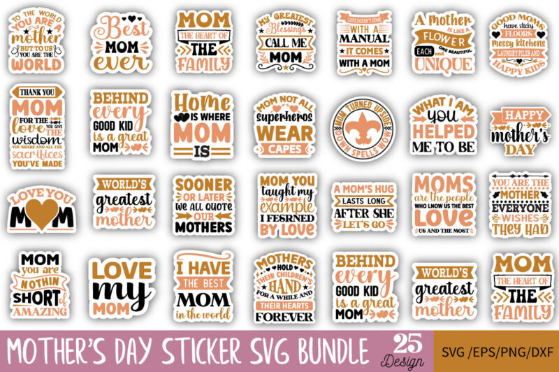 Mother’s Day sticker T-shirt Bundle Mother’s Day sticker SVG Bundle