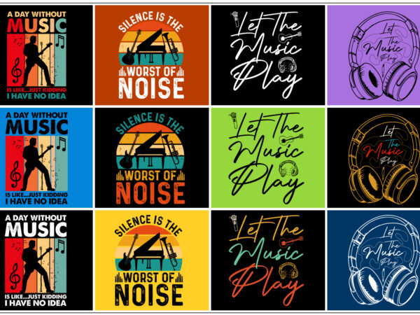 Music t-shirt design bundle