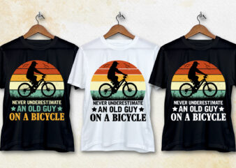 Never Underestimate an Old Guy on a Bicycle T-Shirt Design