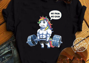 No Pain No Gain Funny unicorn, Gym Workout & Fitness Training Tank Top ltsp