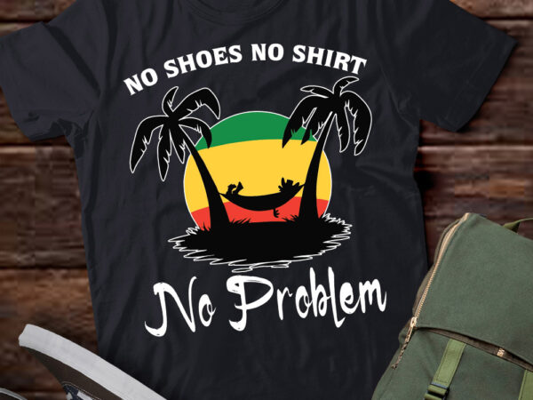 No shoes no clothes no problem island palm vacation t-shirt ltsp