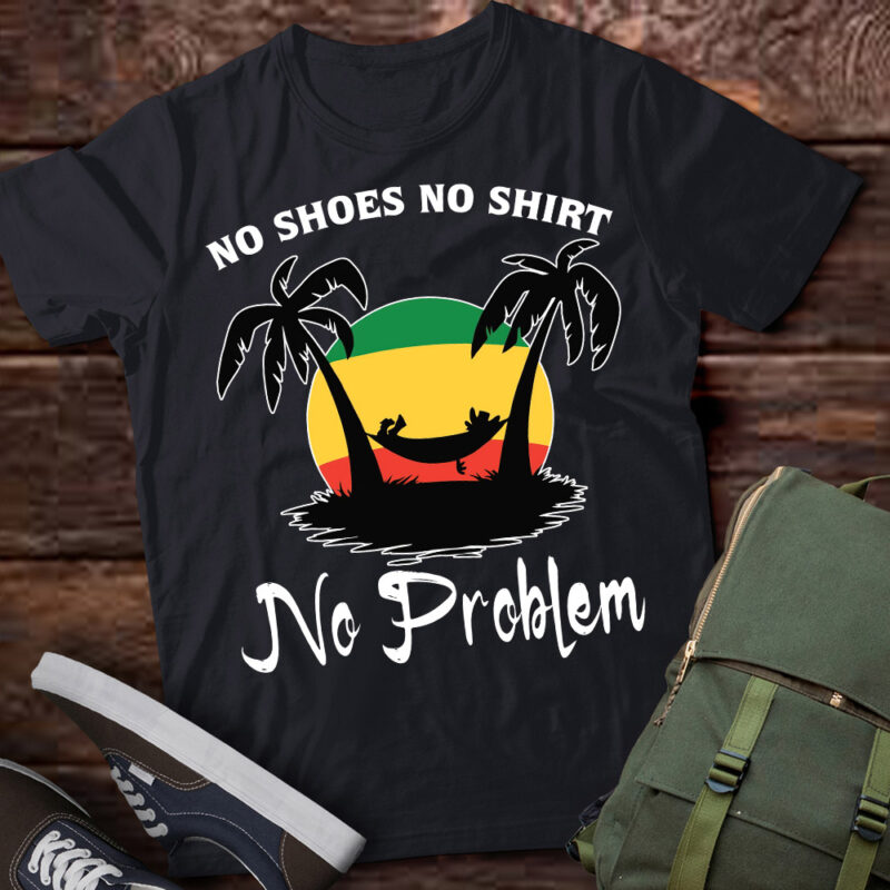 No Shoes No Clothes No Problem Island Palm Vacation T-Shirt ltsp